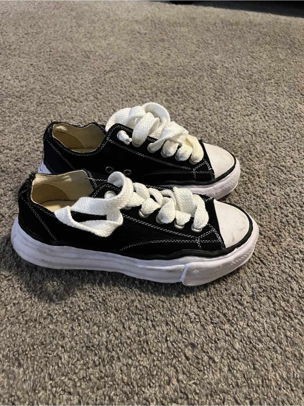Miharayasuhiro Black and White Low-Top Sneakers
